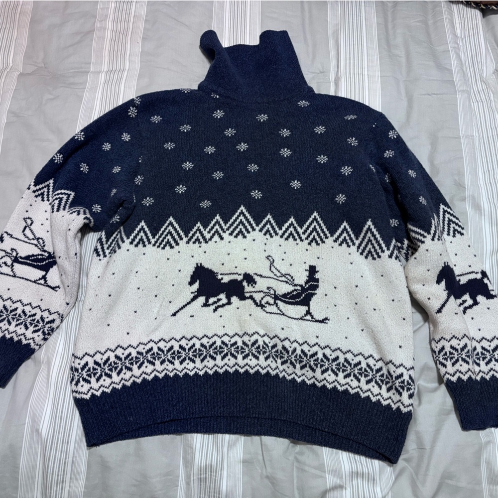 Parkhurst Navy and White Knit Sweater